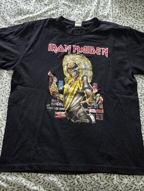 Y2K Iron Maiden Killers Album Graphic T-Shirt Black XL